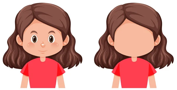 Brunette Hair Female Character Illustration — Wektor stockowy