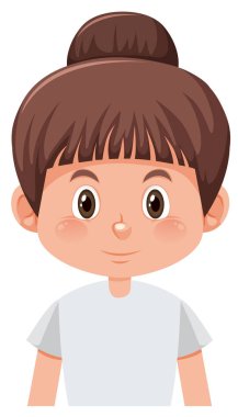 Esmer kız karakter çizimi