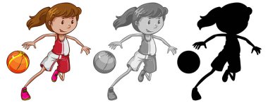 Kadın basketbol oyuncu resimde kümesi
