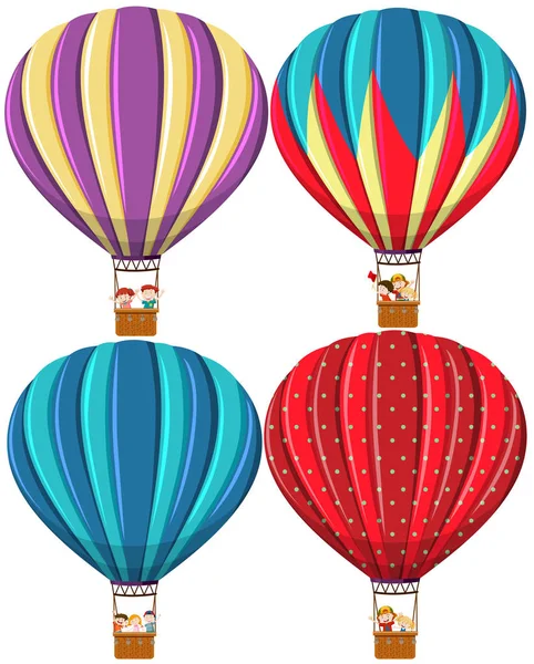 Farklı Sıcak Hava Balon Resimde Kümesi — Stok Vektör
