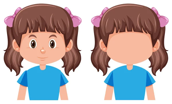 Ein Nettes Mädchen Charakter Illustration — Stockvektor