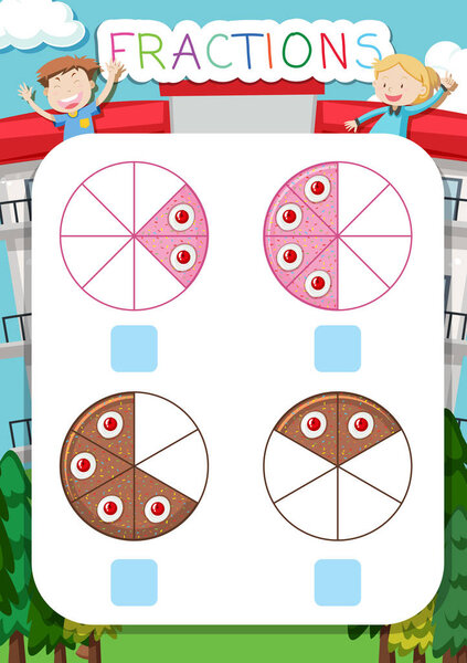 Математическая иллюстрация дробей
