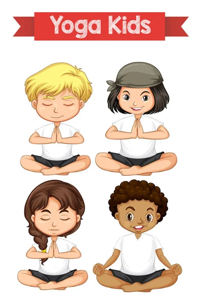 Set of yoga kids illustration