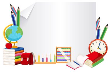 Eleman illüstrasyon öğrenme ile Kağıt afiş