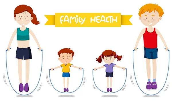 A family workout together illustration