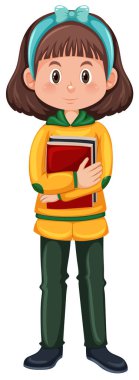 Esmer kız karakter çizimi