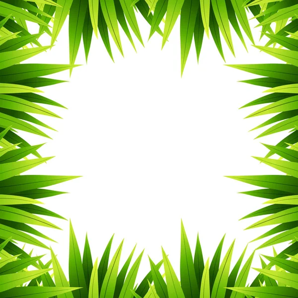 Groene Blad Natuur Grens Illustratie — Stockvector