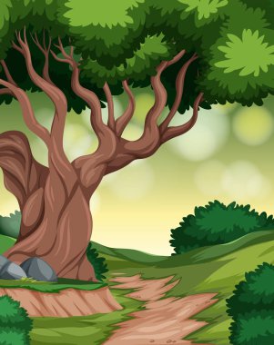 Tropikal yağmur ormanları arka plan illüstrasyon