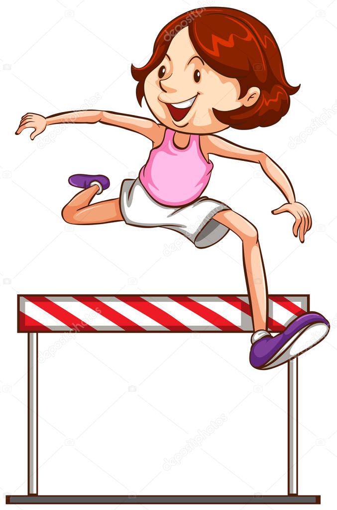 A hurdling athletics character illustration