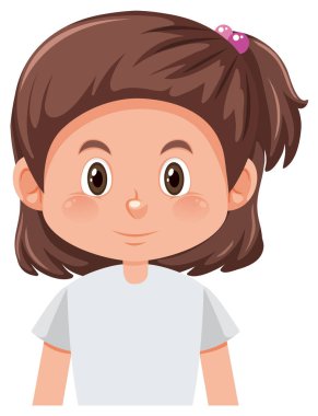 Bir esmer kısa saç karakter çizimi