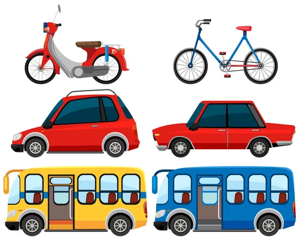 Set Different Vehicle Illustration — Stock Vector