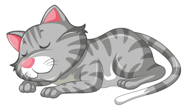 Tecknet Katt Sover Illustration — Stock vektor