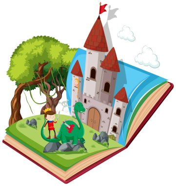 Peri masalı açık kitap Illustration