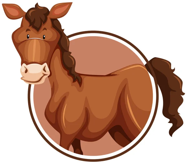 Horse Sticker Template Illustration - Stok Vektor