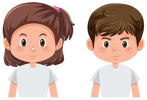 Boy Girl Character Illustration — Stock Vector
