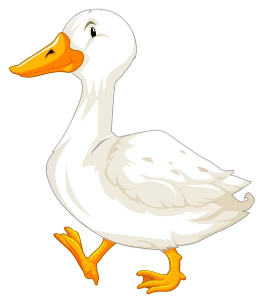 Een Witte Gans Karakter Illustratie — Stockvector