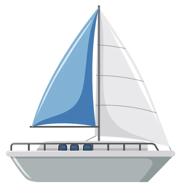 Simple Sailboat White Background Illustration — Stock Vector