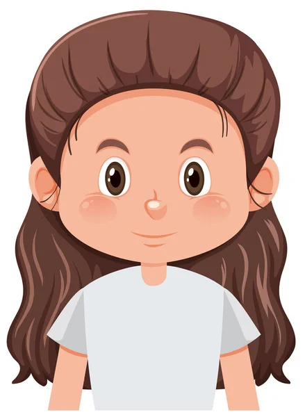 Una Chica Morena Ilustración Carácter — Vector de stock