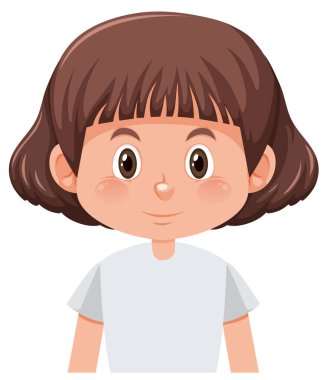 Genç kız figürü illüstrasyon izole