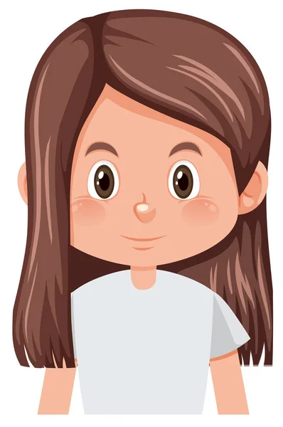 Pretty Brunette Hair Girl Illustration — Stock Vector