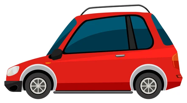 Voiture Rouge Sur Fond Blanc Illustration — Image vectorielle