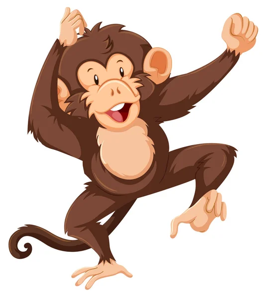 Personagem Macaco Ilustração Fundo Branco — Vetor de Stock