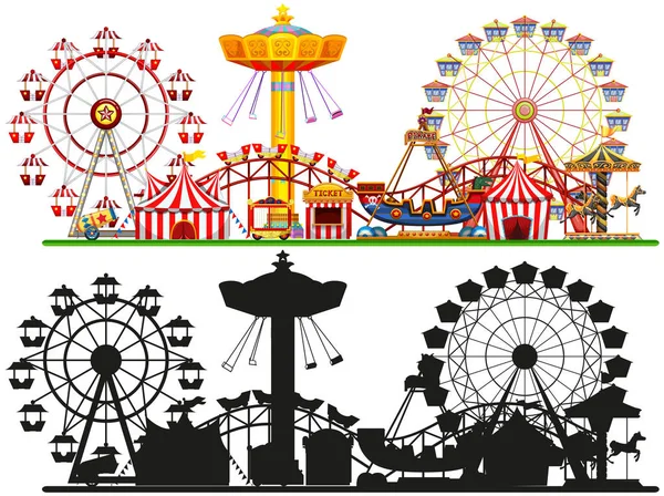 Uppsättning Cirkus Bakgrund Illustration — Stock vektor