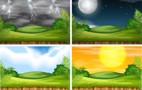 Nature Landscape Different Climate Illustration — Stock Vector