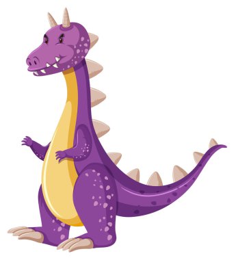 Beyaz arka plan illüstrasyon bir ejderha karakteri