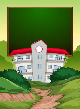 Blackboard okul afiş illüstrasyon