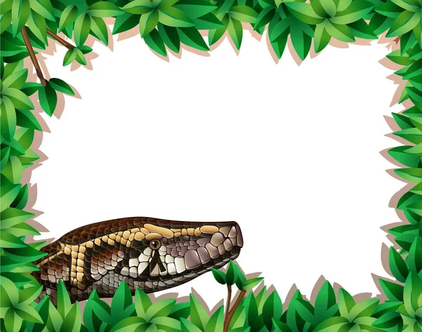 Serpent Dans Nature Cadre Illustration — Image vectorielle