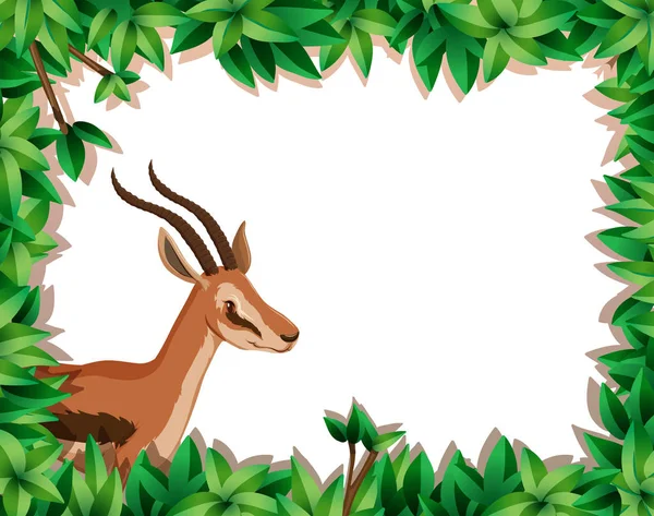 Gazelle Natura Ramka Ilustracji — Wektor stockowy
