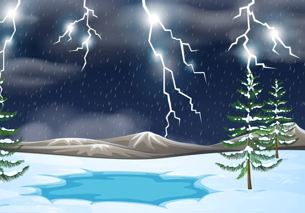 Ein Gewitter Natur Hintergrund Illustration — Stockvektor
