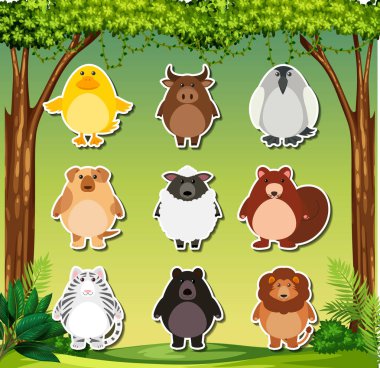 Çizgi film etiketi resimde kümesi