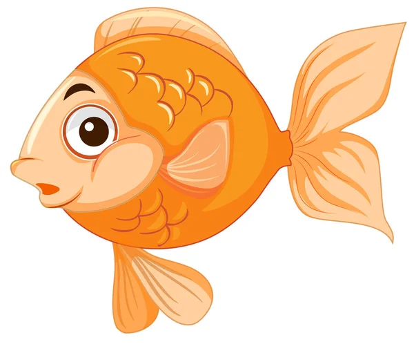Cute Goldfish Character Illustration — Stock Vector