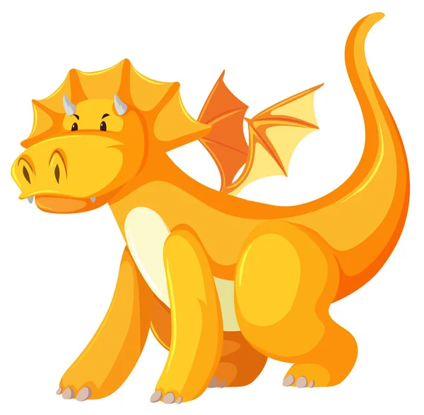 Una Ilustración Carácter Dragón Amarillo — Vector de stock
