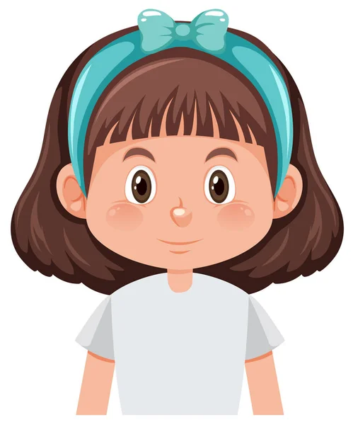 Ein Brünettes Mädchen Charakter Illustration — Stockvektor