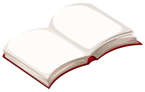 Blank Libro Aperto Sfondo Bianco Illustrazione — Vettoriale Stock