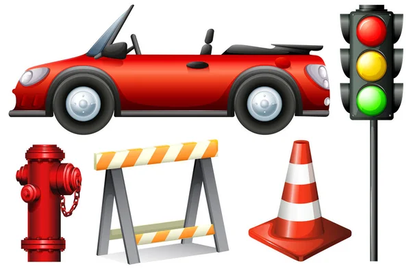 Set Traffic Element Illustration — Stock Vector