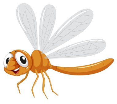 Şirin izole dragon fly illüstrasyon