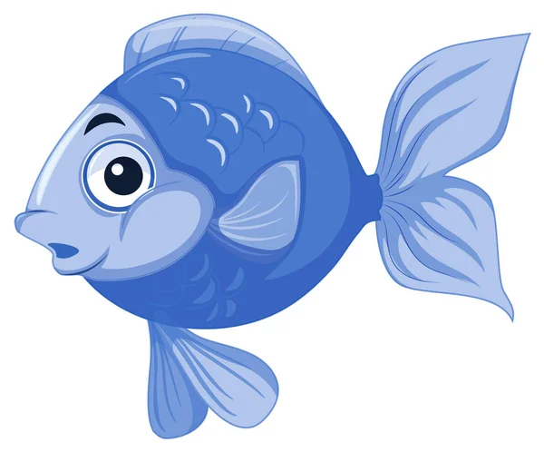 大きなかわいい青い魚図 — ストックベクタ