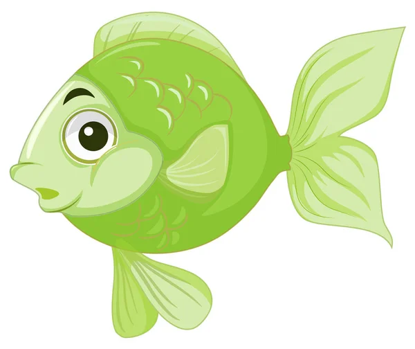 Grüne Goldfische Weißer Hintergrund Illustration — Stockvektor