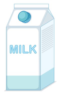 İzole süt karton beyaz arka plan illüstrasyon