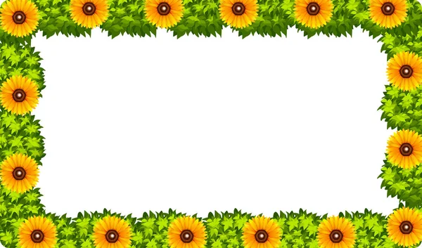 Sonnenblumen Natur Rahmen Konzept Illustration — Stockvektor