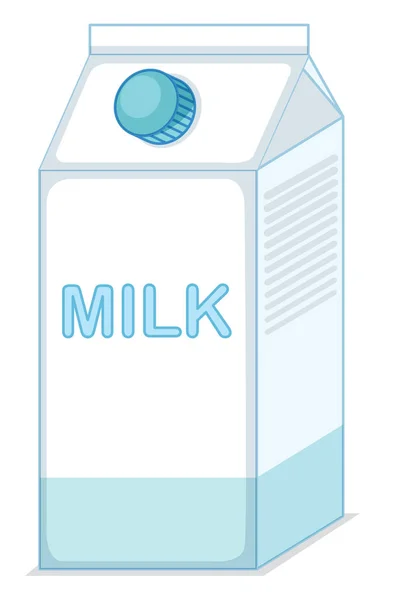 Изолированная Коробка Молока Белом Фоне — стоковый вектор