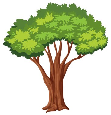 İzole ağaç beyaz arka plan illüstrasyon
