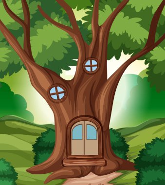 Orman resimde bir peri masalı evde