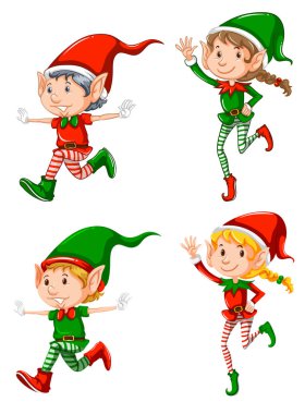 Elf karakter resimde kümesi