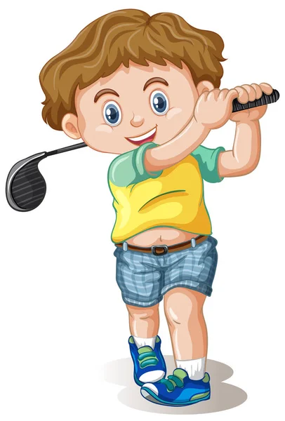 Personagem Masculino Golfista Ilustração — Vetor de Stock