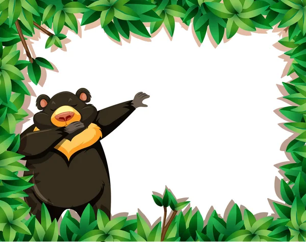 Bear Nature Frame Illustration — Stock Vector